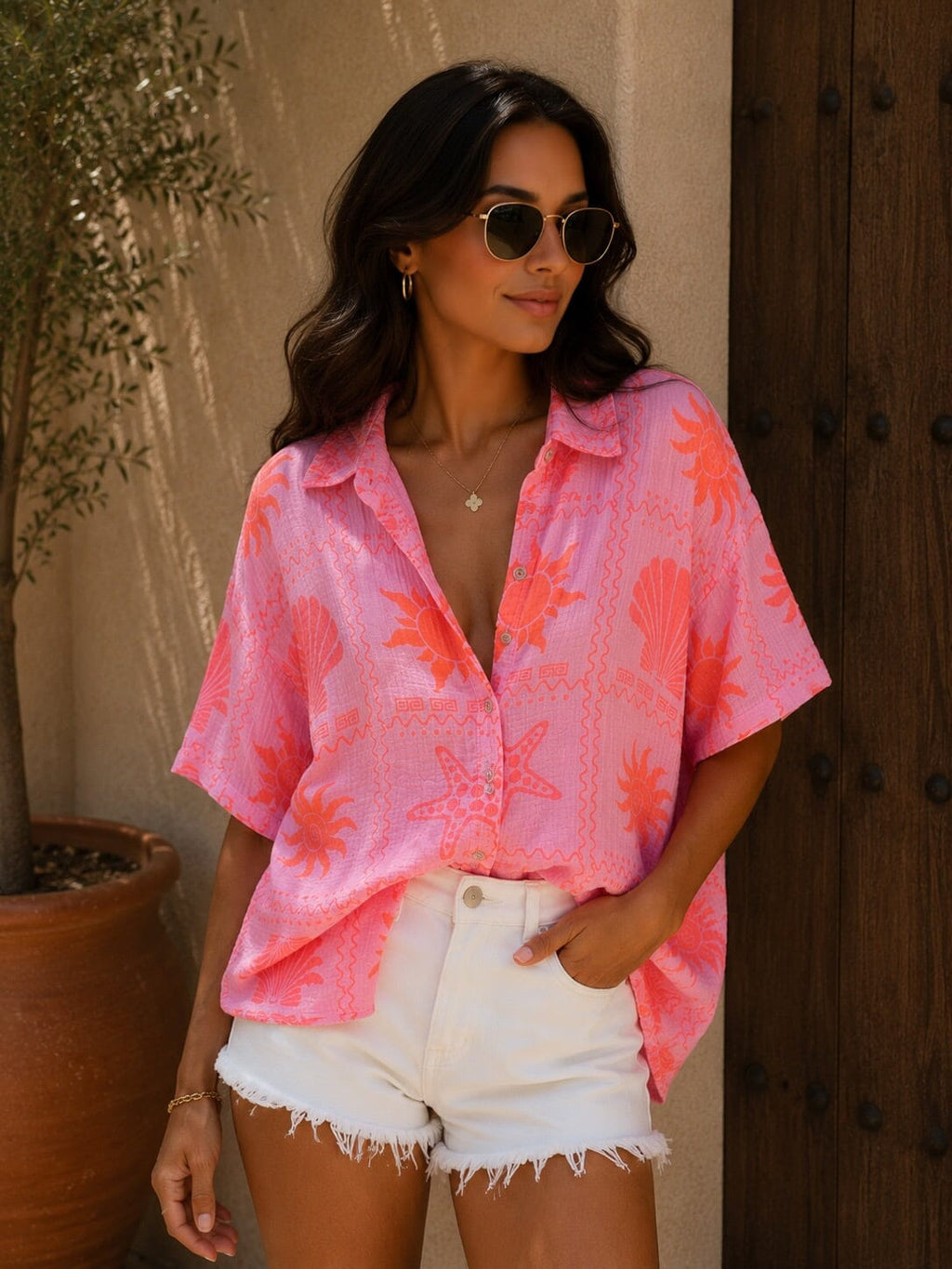 CAPRI SOLEIL SHIRT - PINK Coats & Blazers Avril Vin 