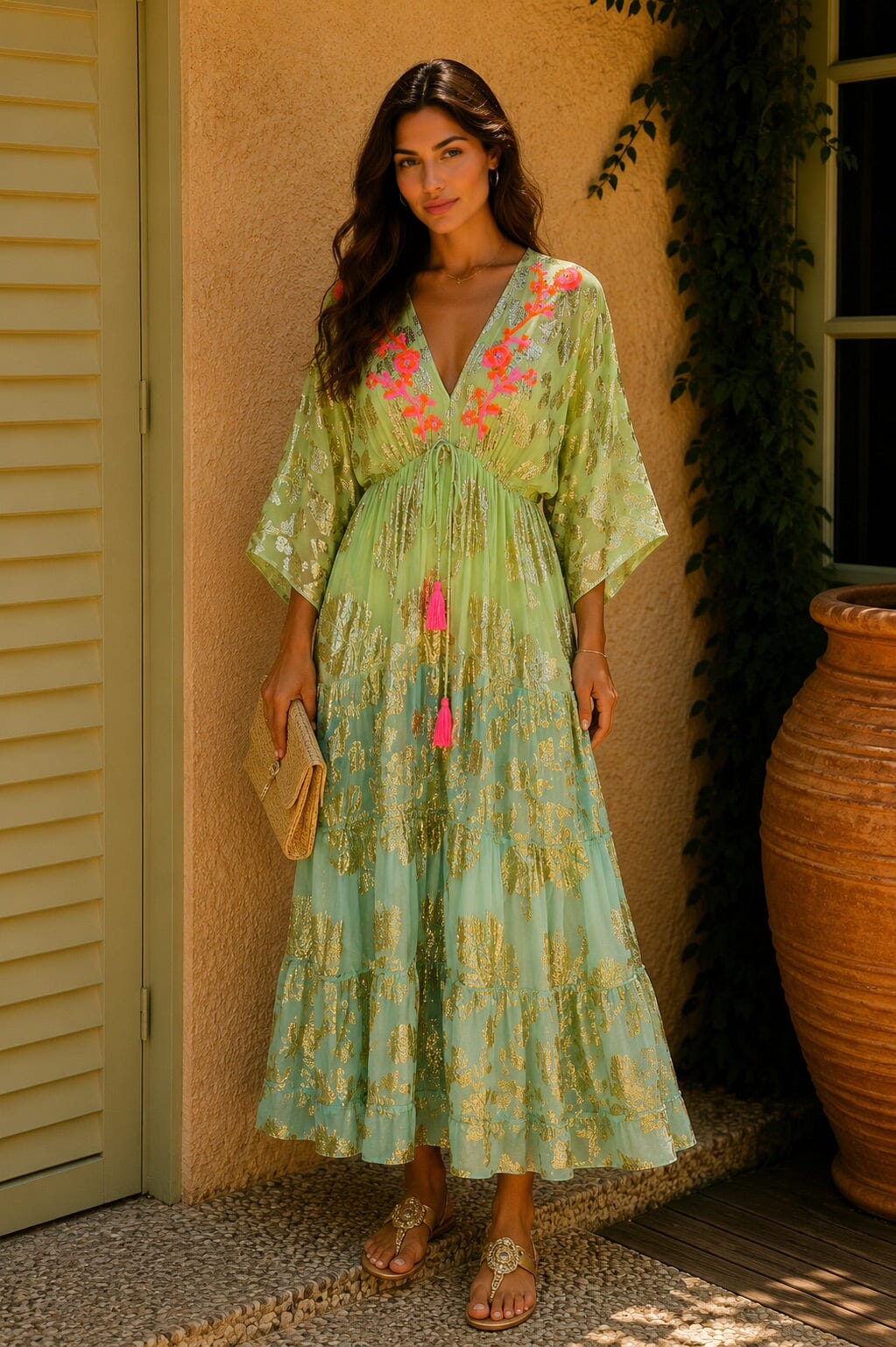 THE PALOMA SHIMMER DRESS - MINT FADE Dresses Neline 