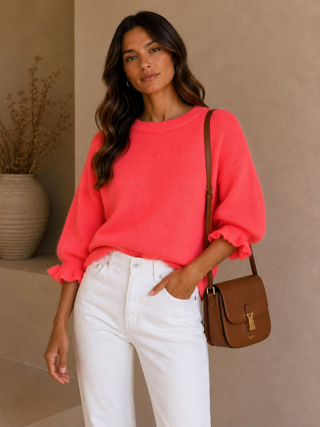 THE LOLA SUMMER KNIT - FLUO CORAL Knitwear Neline 