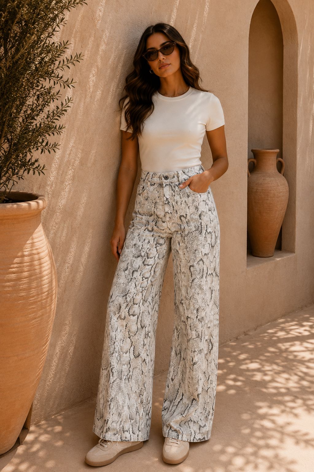 LEAH SNAKE PRINT JEANS Bottoms, Jeans & Skirts Me & Coz 