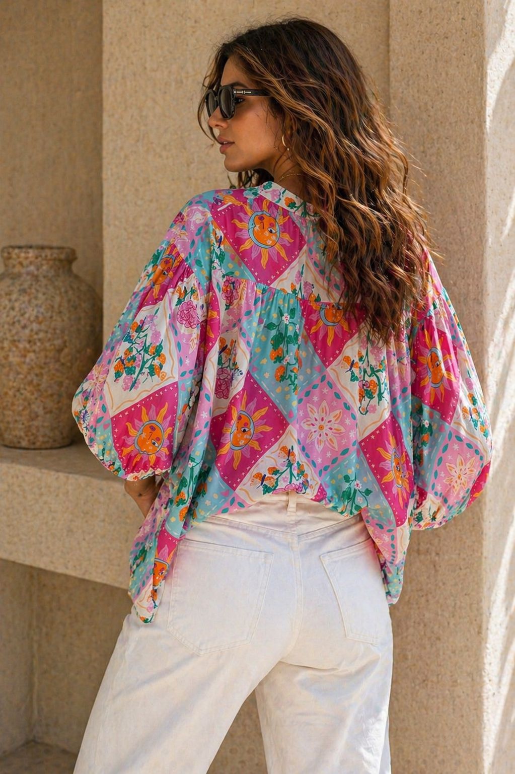 THE SOLARA PATCHWORK BLOUSE Coats & Blazers Avril Vin 