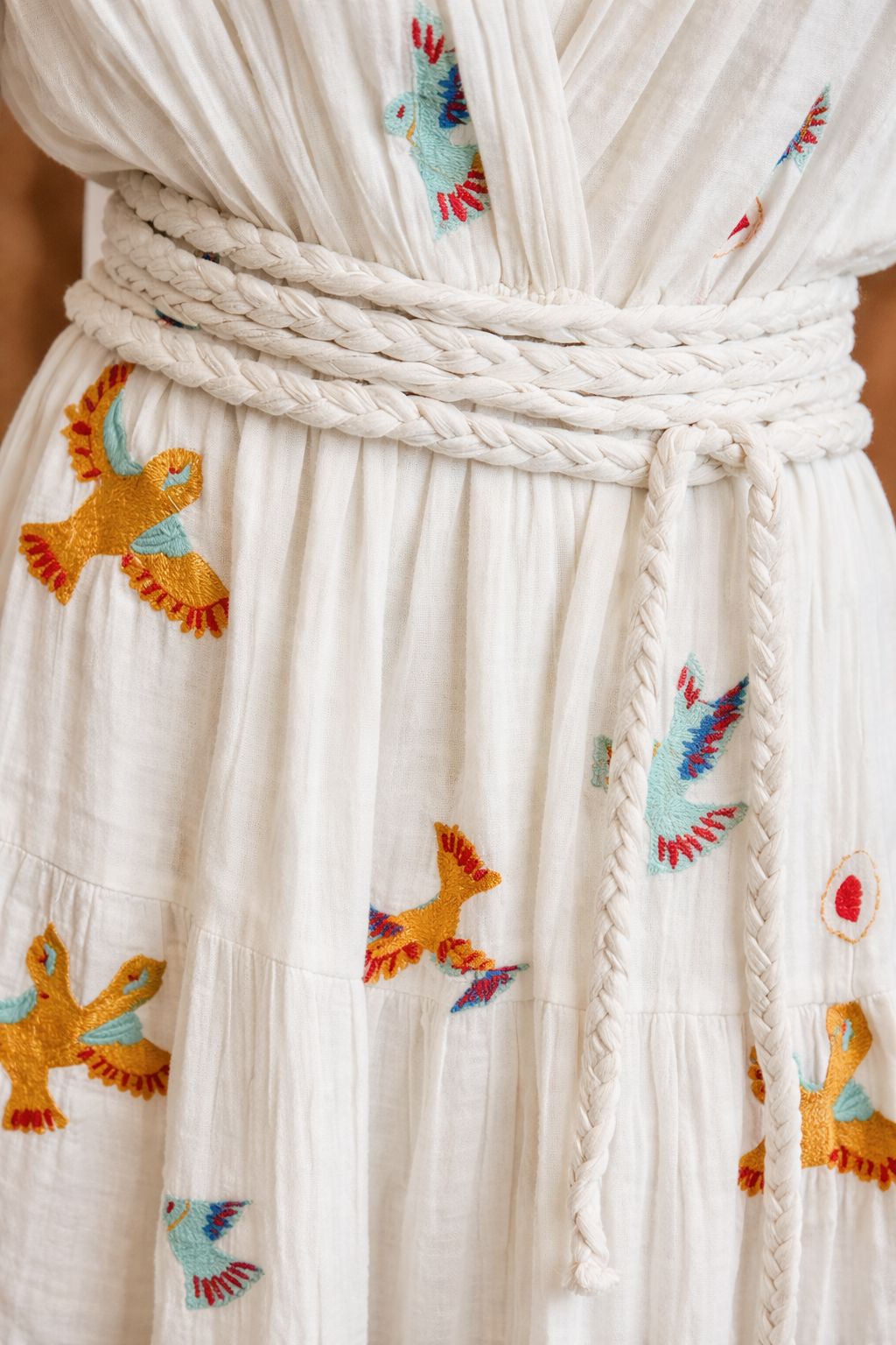 THE FARAH EMBROIDERED MIDI DRESS Dresses APRICOT 