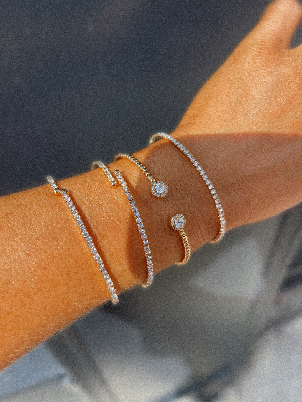 FAYE CRYSTAL BANGLE - GOLD & SILVER Coco Boutique 