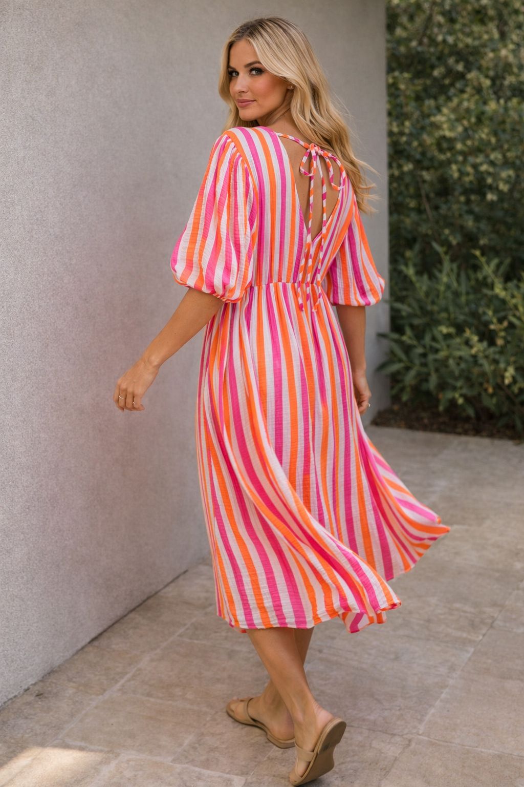 THE VALENCIA STRIPE MIDI DRESS Dresses Neline 