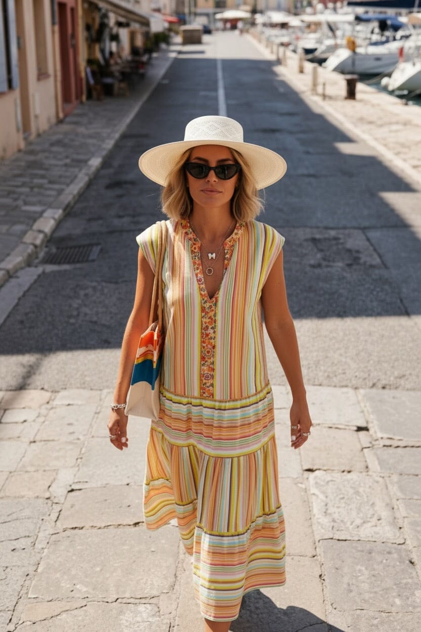 SAINT TROPEZ STRIPE DRESS Dresses Neline 