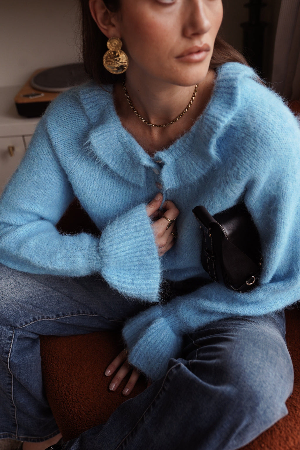 THE ISADORA KNIT - BLUE Coats & Blazers APRICOT 
