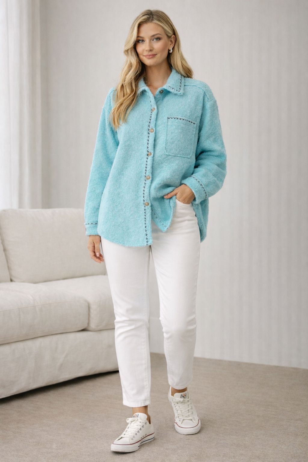 THE AZURE CLOUD SHACKET Coats & Blazers Avril Vin 